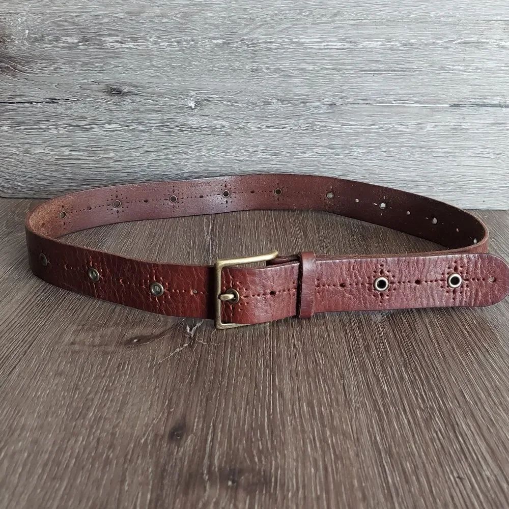 American Eagle Outfitters Brown Perforated Grommet Belt Small